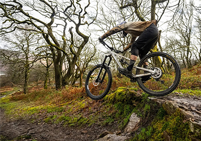 riding downhill mountain bike