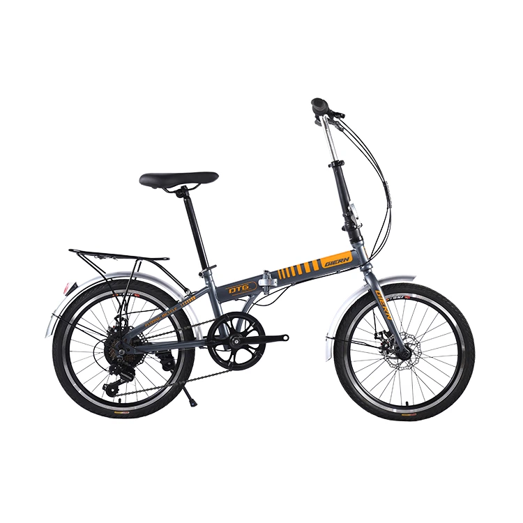 orange folding road bike